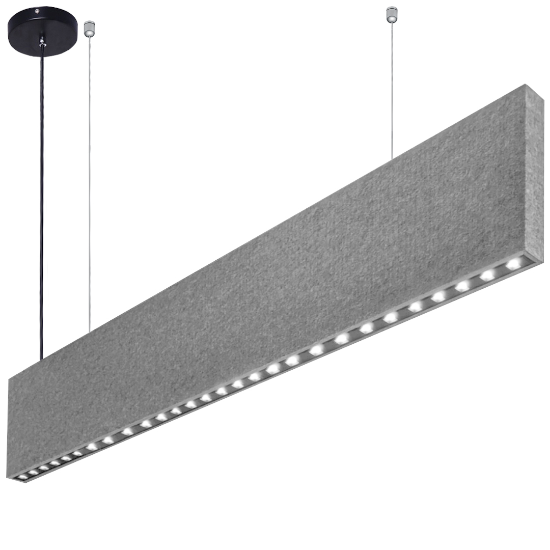 Aluminium Profile LED Linear Pendant Light Acoustic Lighting with noise sound absorption panel for supermarket office mall
