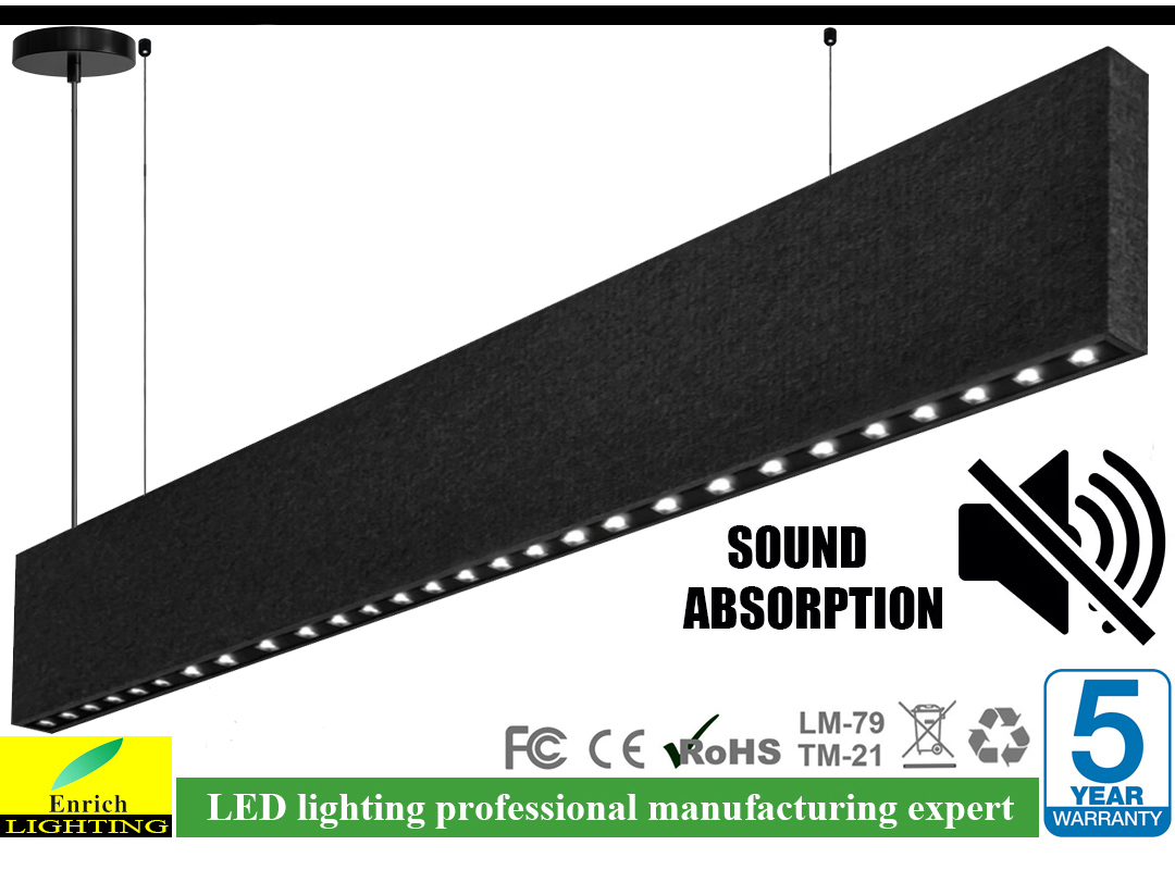 Soundproof Acoustic LED Linear Light Warm Light Color for Bedroom Room Corridor Balcony Suction Ceiling Lamp