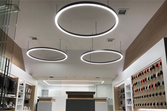 Our Circular Pendant light using for Mobile Phone Store
